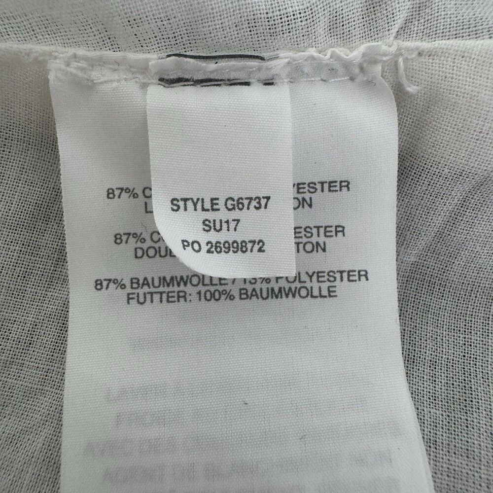 J. Crew Gingham Dress Women 14 Black White Tie Strap Midi Eyelet Trim Cottage - Picture 8 of 12